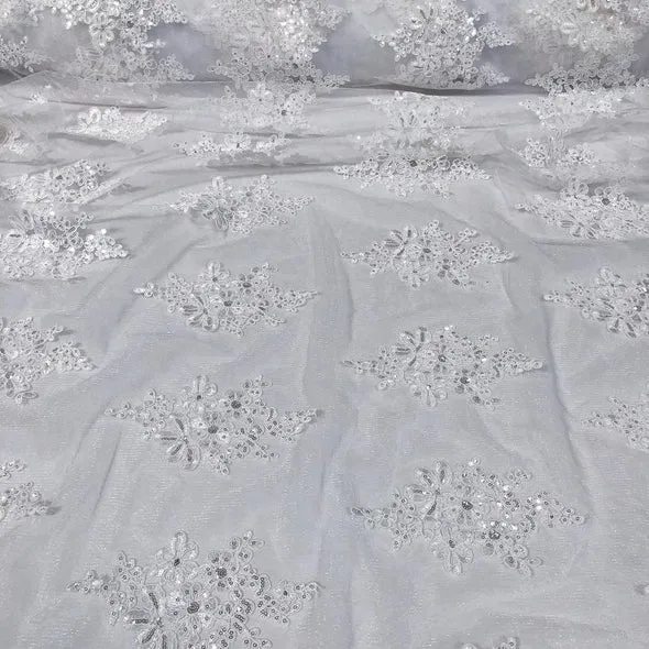 12pcs - Venetian Lace Table Runner 14"x120" - White