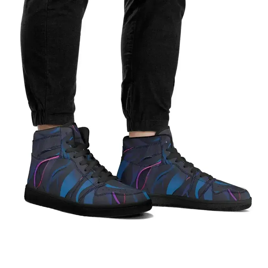Bluelack mens high top leather sneakers