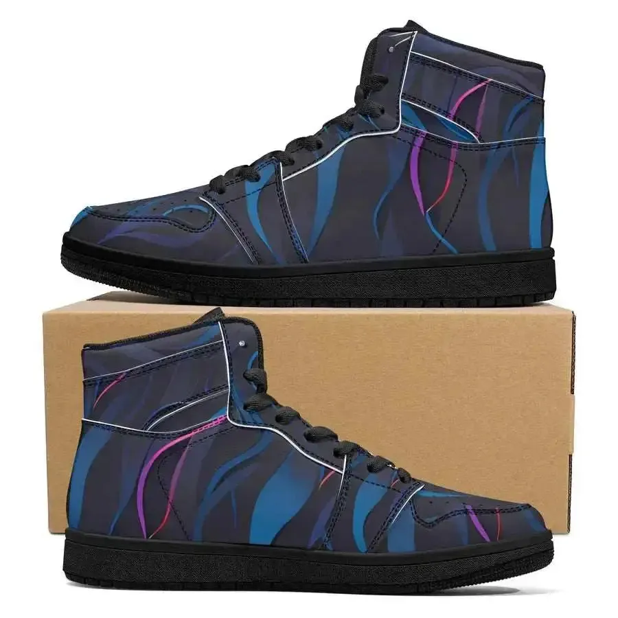 Bluelack mens high top leather sneakers