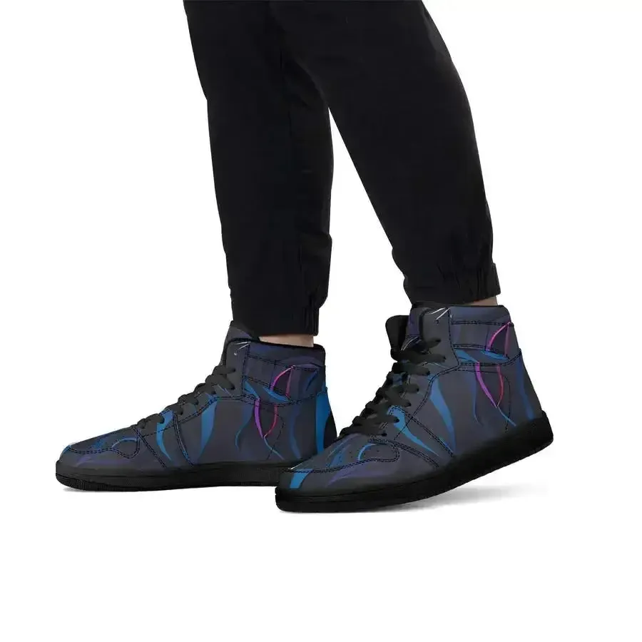 Bluelack mens high top leather sneakers