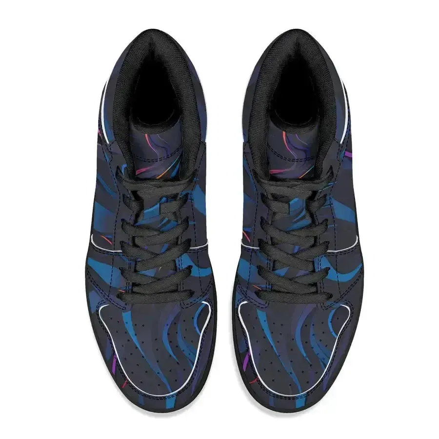 Bluelack mens high top leather sneakers