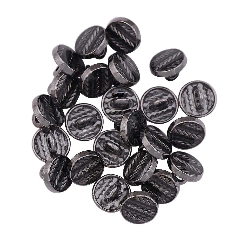 Classic Shiny Black Lamination Designer Metal Shirt/Kurta Buttons