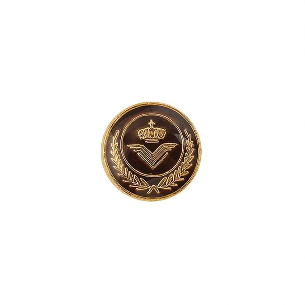 Classic Wreath Logo Designer Lamination Metal Buttons for Shirts