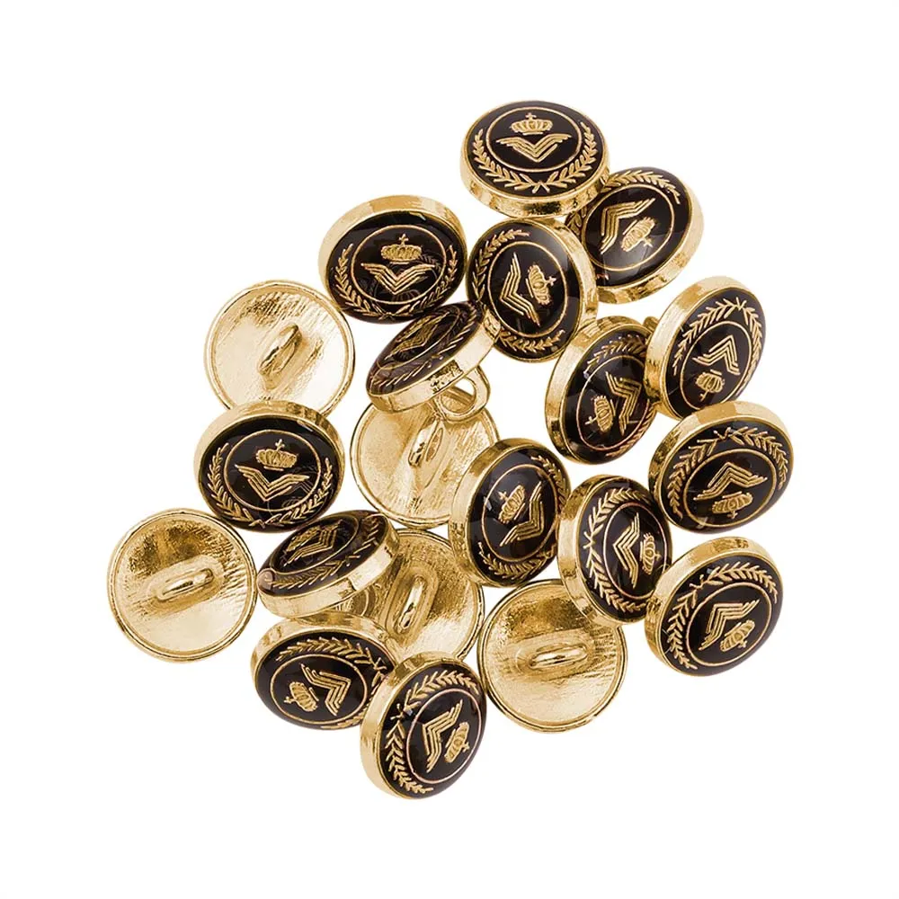 Classic Wreath Logo Designer Lamination Metal Buttons for Shirts