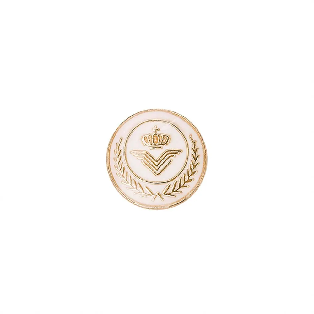 Classic Wreath Logo Designer Lamination Metal Buttons for Shirts