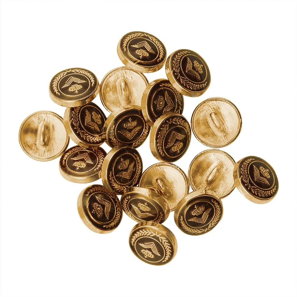 Classic Wreath Logo Designer Lamination Metal Buttons for Shirts