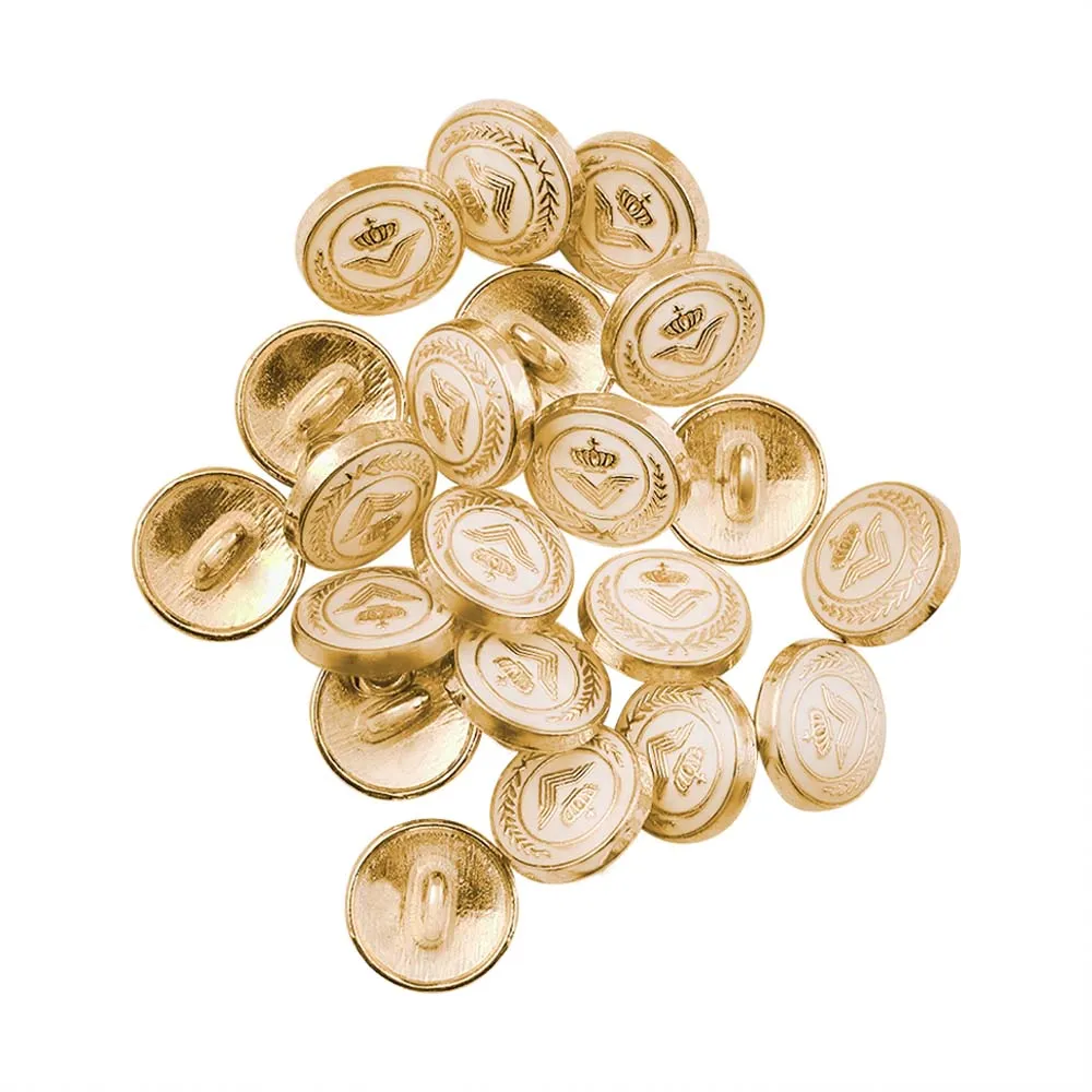 Classic Wreath Logo Designer Lamination Metal Buttons for Shirts