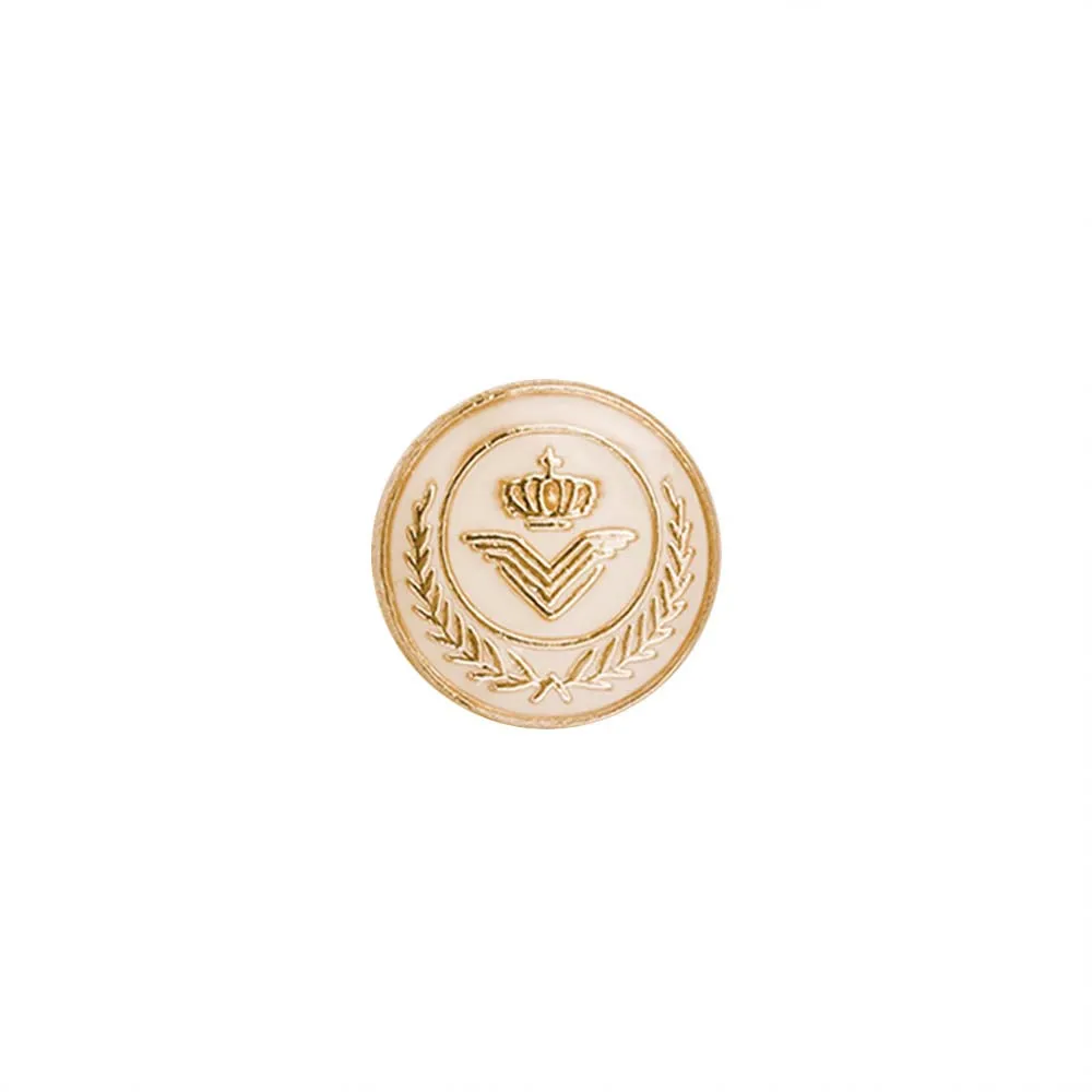 Classic Wreath Logo Designer Lamination Metal Buttons for Shirts
