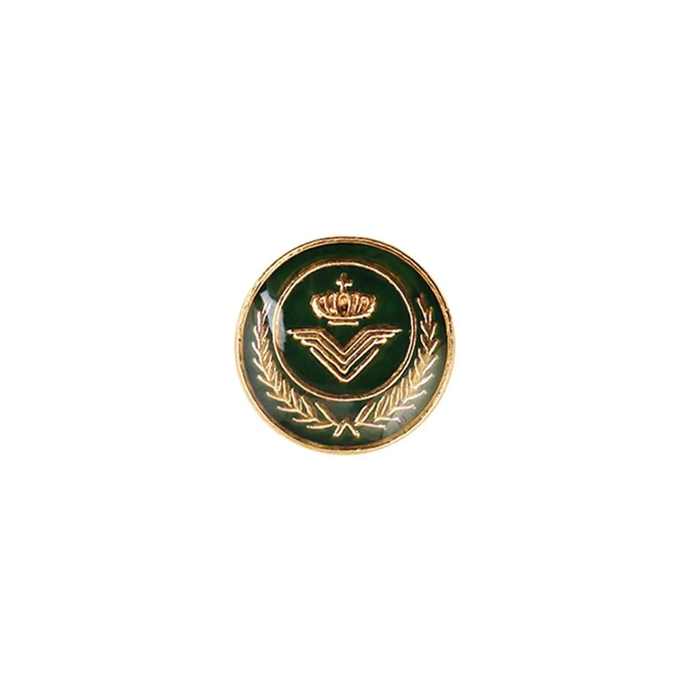 Classic Wreath Logo Designer Lamination Metal Buttons for Shirts