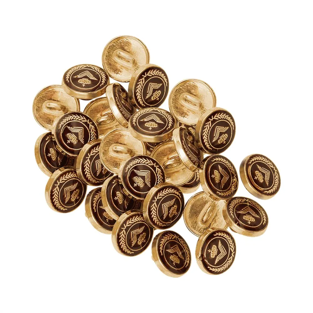 Classic Wreath Logo Designer Lamination Metal Buttons for Shirts