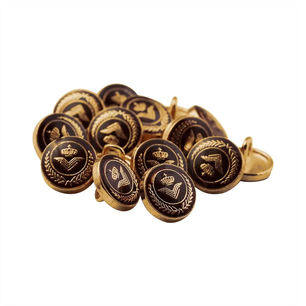 Classic Wreath Logo Designer Lamination Metal Buttons for Shirts