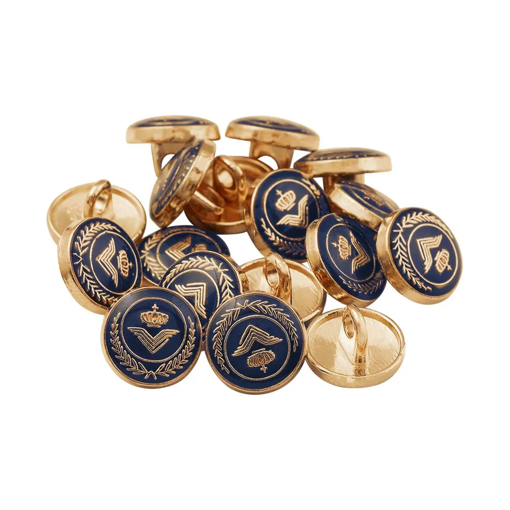 Classic Wreath Logo Designer Lamination Metal Buttons for Shirts