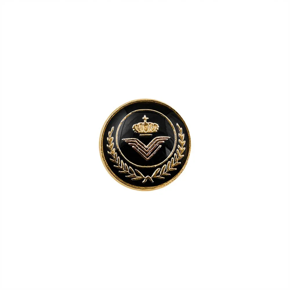 Classic Wreath Logo Designer Lamination Metal Buttons for Shirts