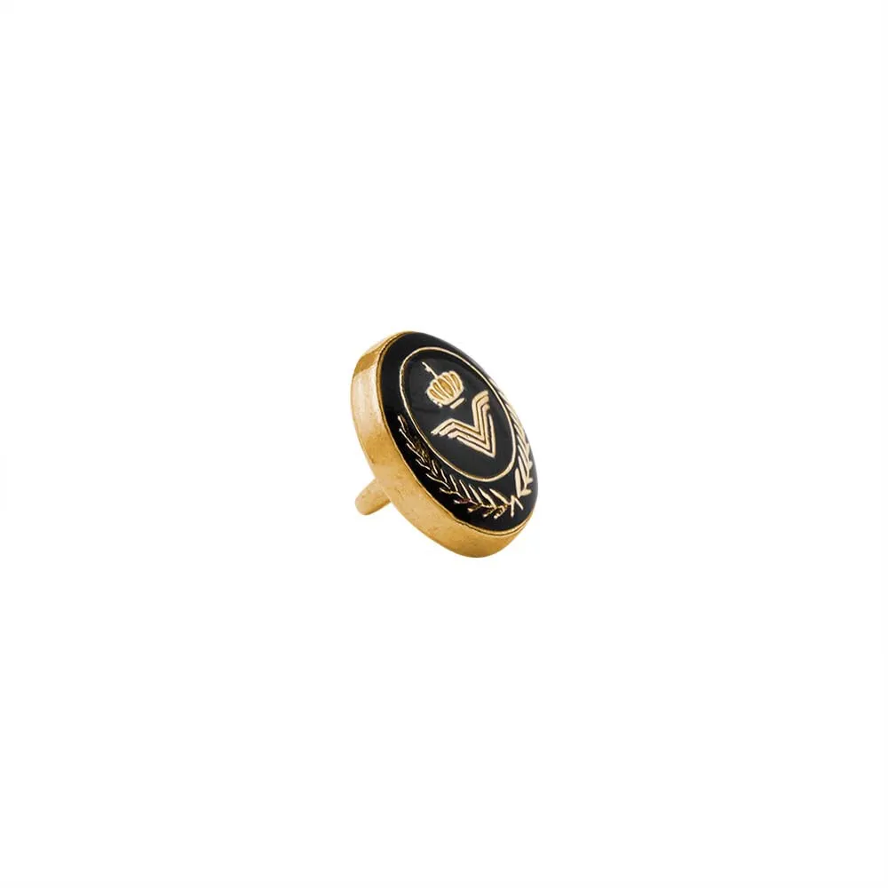 Classic Wreath Logo Designer Lamination Metal Buttons for Shirts