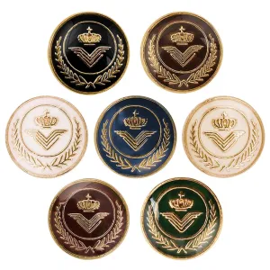 Classic Wreath Logo Designer Lamination Metal Buttons for Shirts