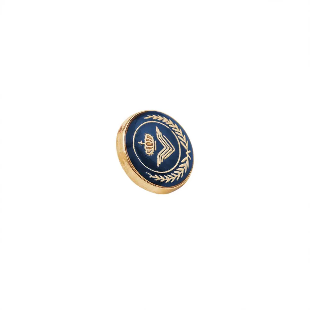 Classic Wreath Logo Designer Lamination Metal Buttons for Shirts