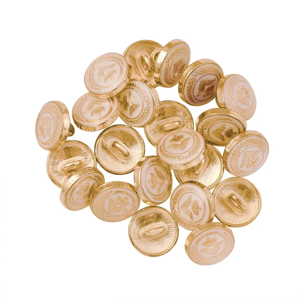 Classic Wreath Logo Designer Lamination Metal Buttons for Shirts