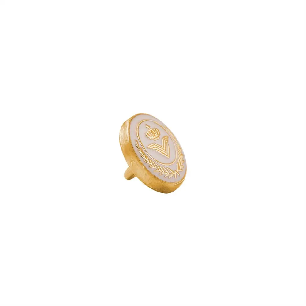 Classic Wreath Logo Designer Lamination Metal Buttons for Shirts