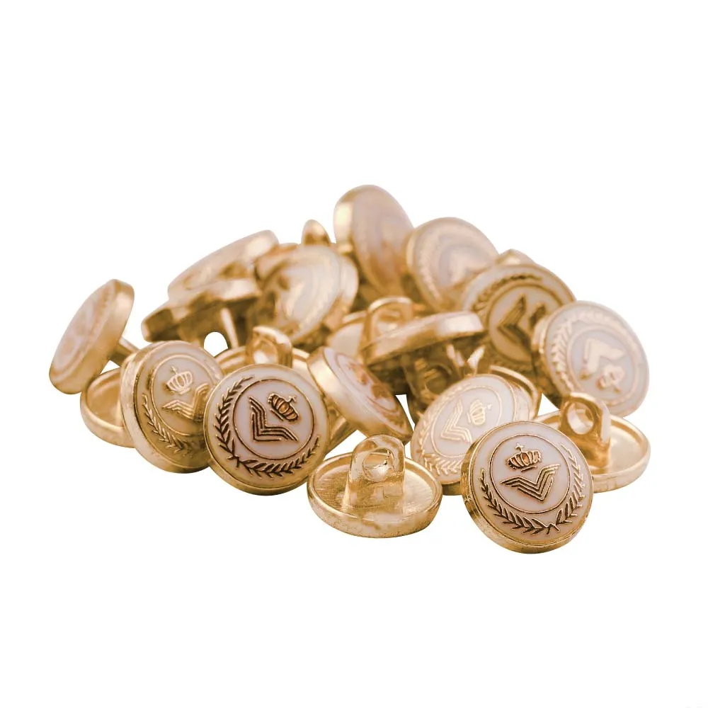 Classic Wreath Logo Designer Lamination Metal Buttons for Shirts