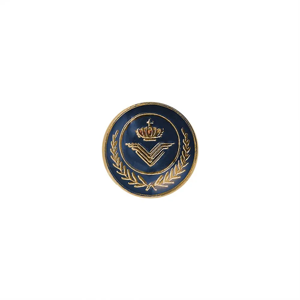 Classic Wreath Logo Designer Lamination Metal Buttons for Shirts
