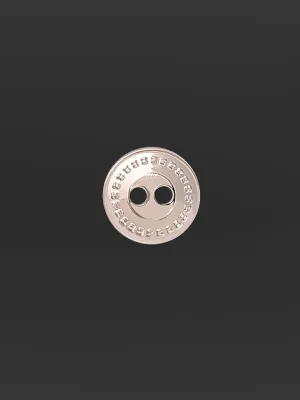 Cutting Lines Border 2-Hole Round Shape Metal Buttons