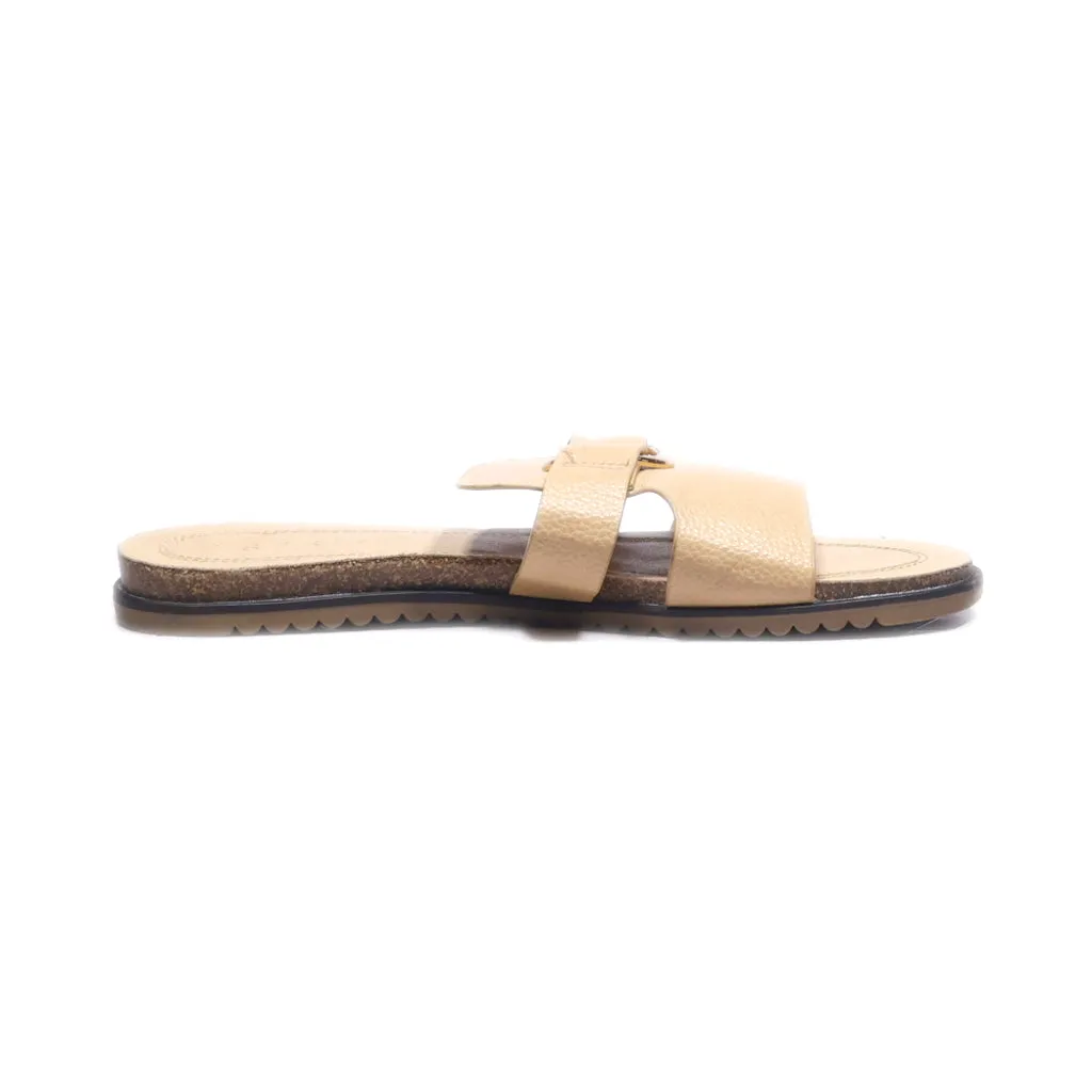 Esprit Sliders Leather Beige Colour For Women