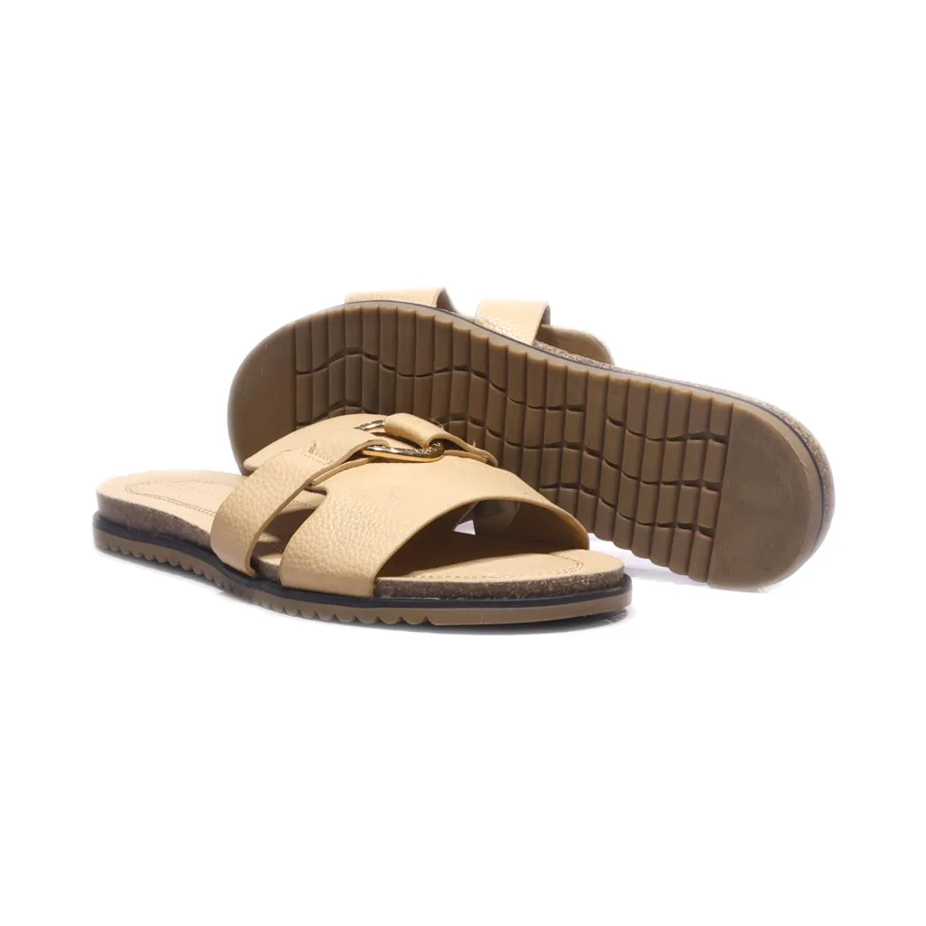 Esprit Sliders Leather Beige Colour For Women