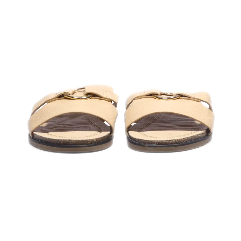 Esprit Sliders Leather Beige Colour For Women