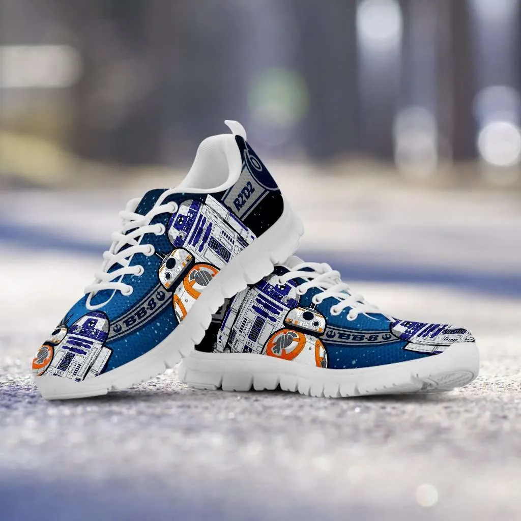 Fan Art Inspired by R2-D2 and BB8 As Droid Friends Mesh Fabric Running Shoes