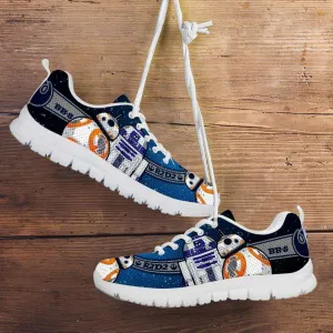 Fan Art Inspired by R2-D2 and BB8 As Droid Friends Mesh Fabric Running Shoes