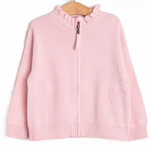 Knitted Ruffle Sweater, Pink