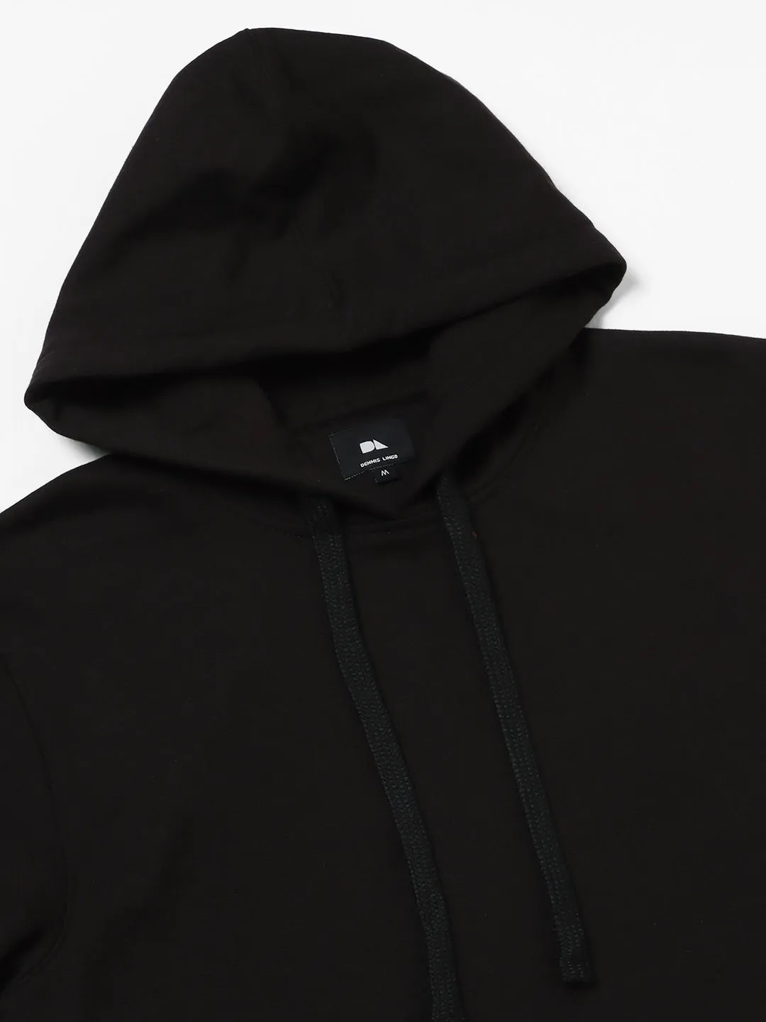 Men's Black Striped Sleeves Hooded Sweatshirt