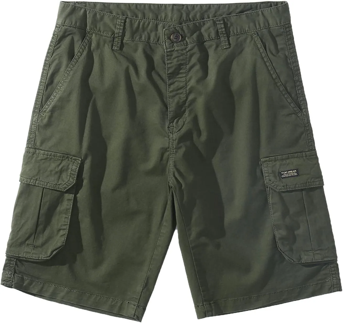 Men's Cotton Cargo Shorts Relaxed Fit Straight Shorts Summer Classic 5 Inch Inseam Basic Work Shorts with Pockets