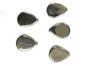 Metallic Silver Drop Glass Beads