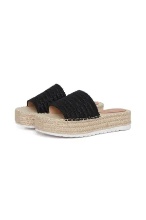 Monica Platform Sliders (Black)