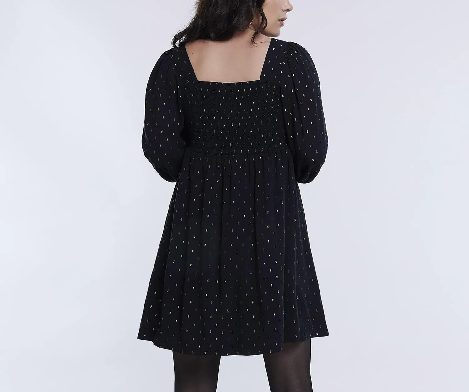 Motherhood Maternity Women's Long Sleeve Smocked Babydoll Mini Dress