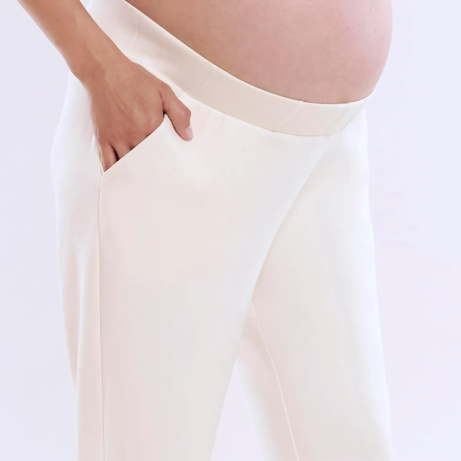 Motherhood Maternity Women's Scuba Underbelly Pregnancy Pocket Jogger Sweatpant