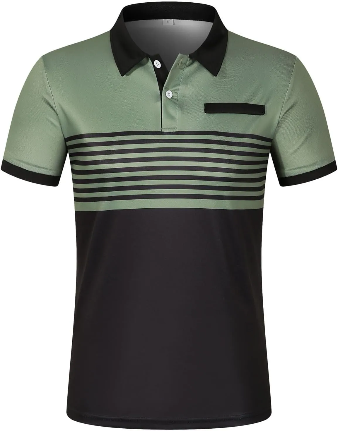 Polo Shirts for Men with Pocket Casual Collared Shirt Polos Classic Button Golf Shirt Loose Athletic Pullover