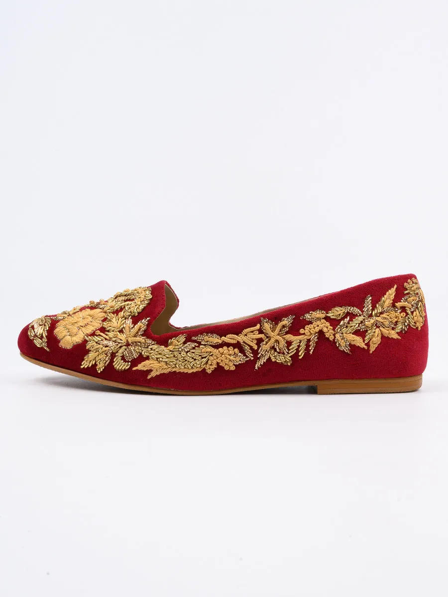 Red Fancy Winter Pumps