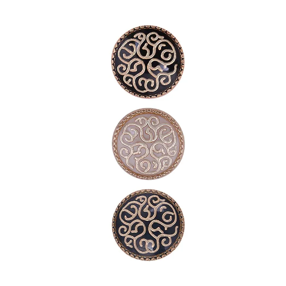 Round Shape Designer Lamination Kurta Metal Buttons