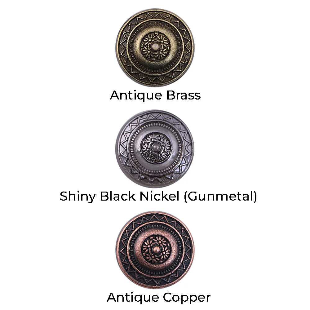 Round Shape Downhole Engraved Design Kurta Metal Buttons