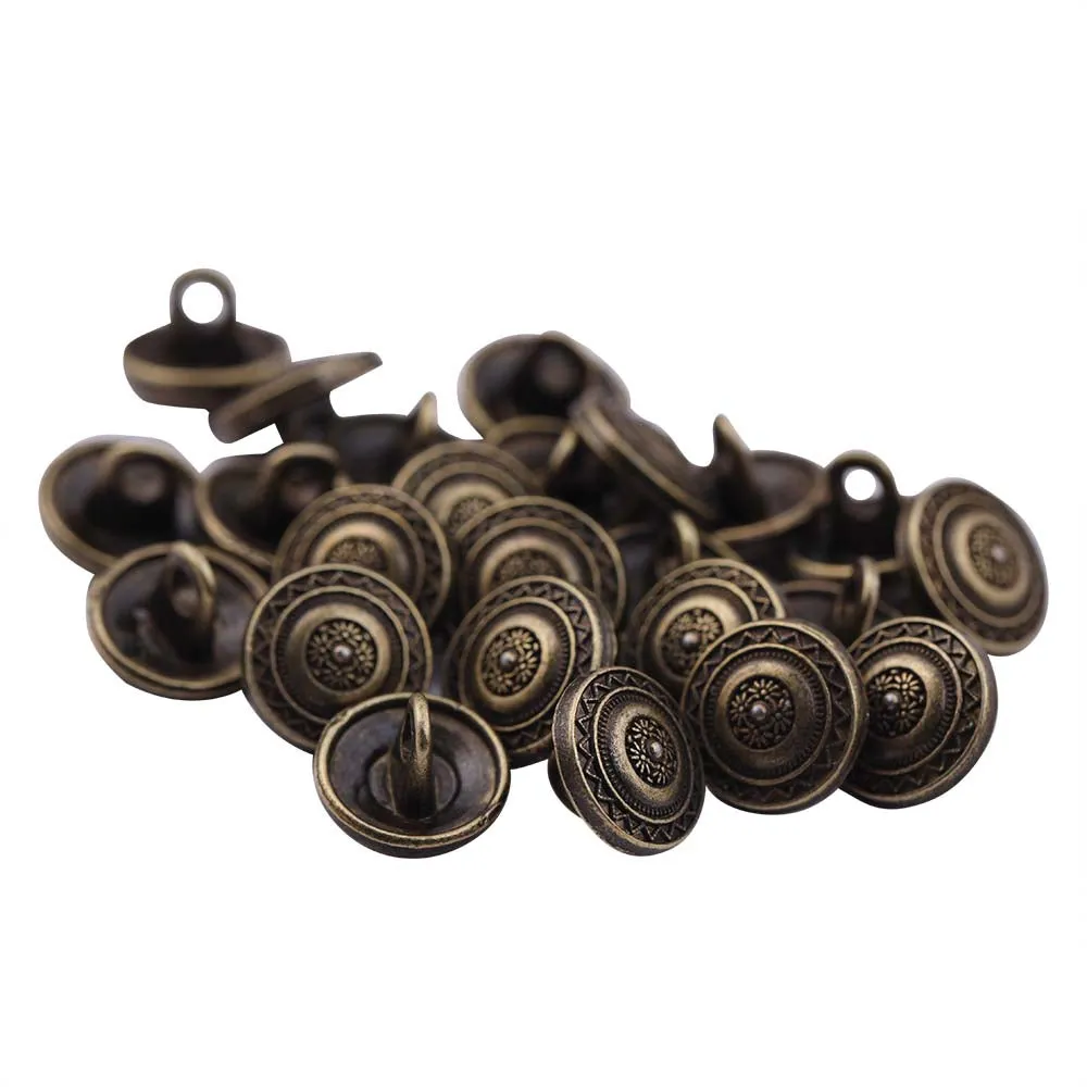 Round Shape Downhole Engraved Design Kurta Metal Buttons
