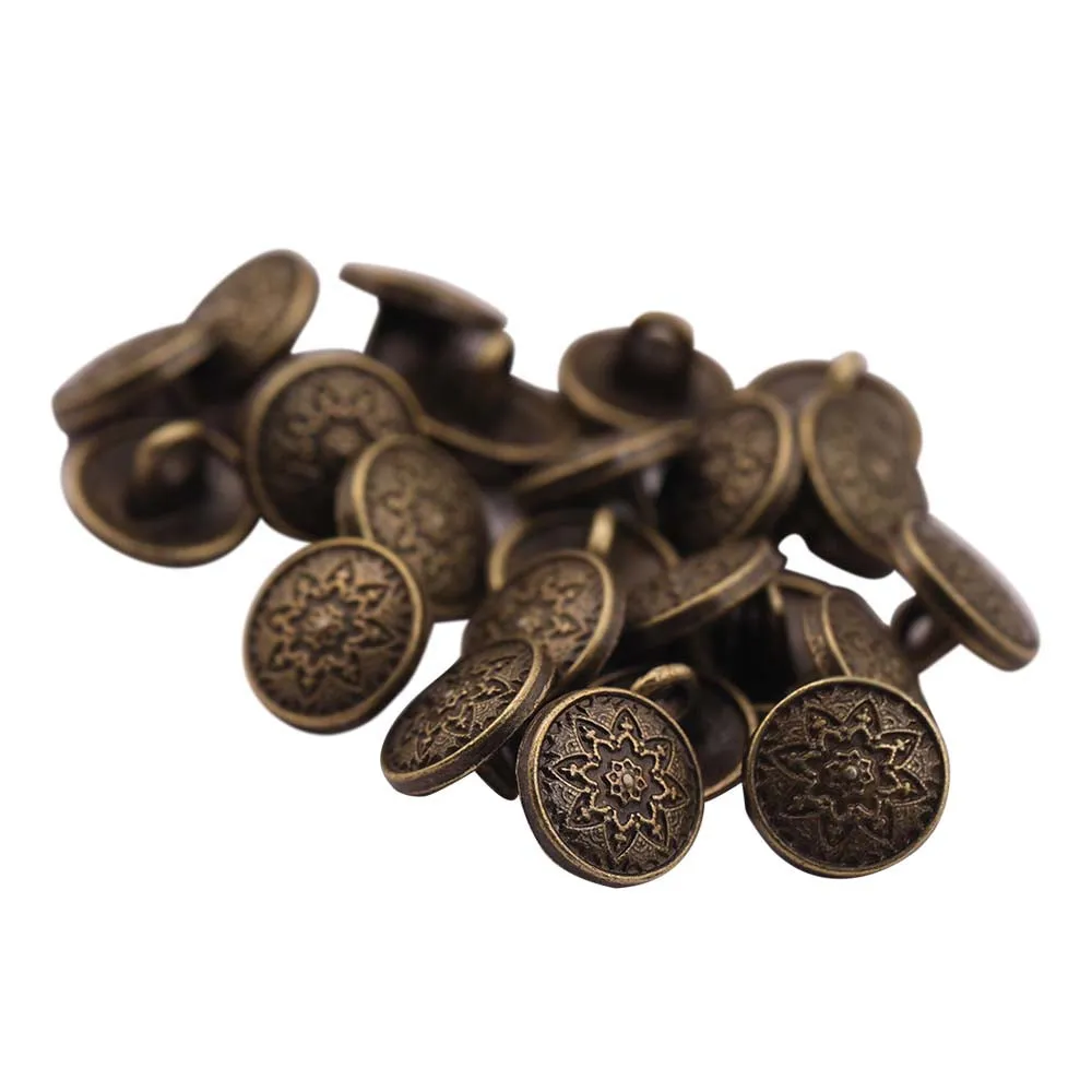 Round Shape Traditional Mandala Design Kurta Metal Buttons