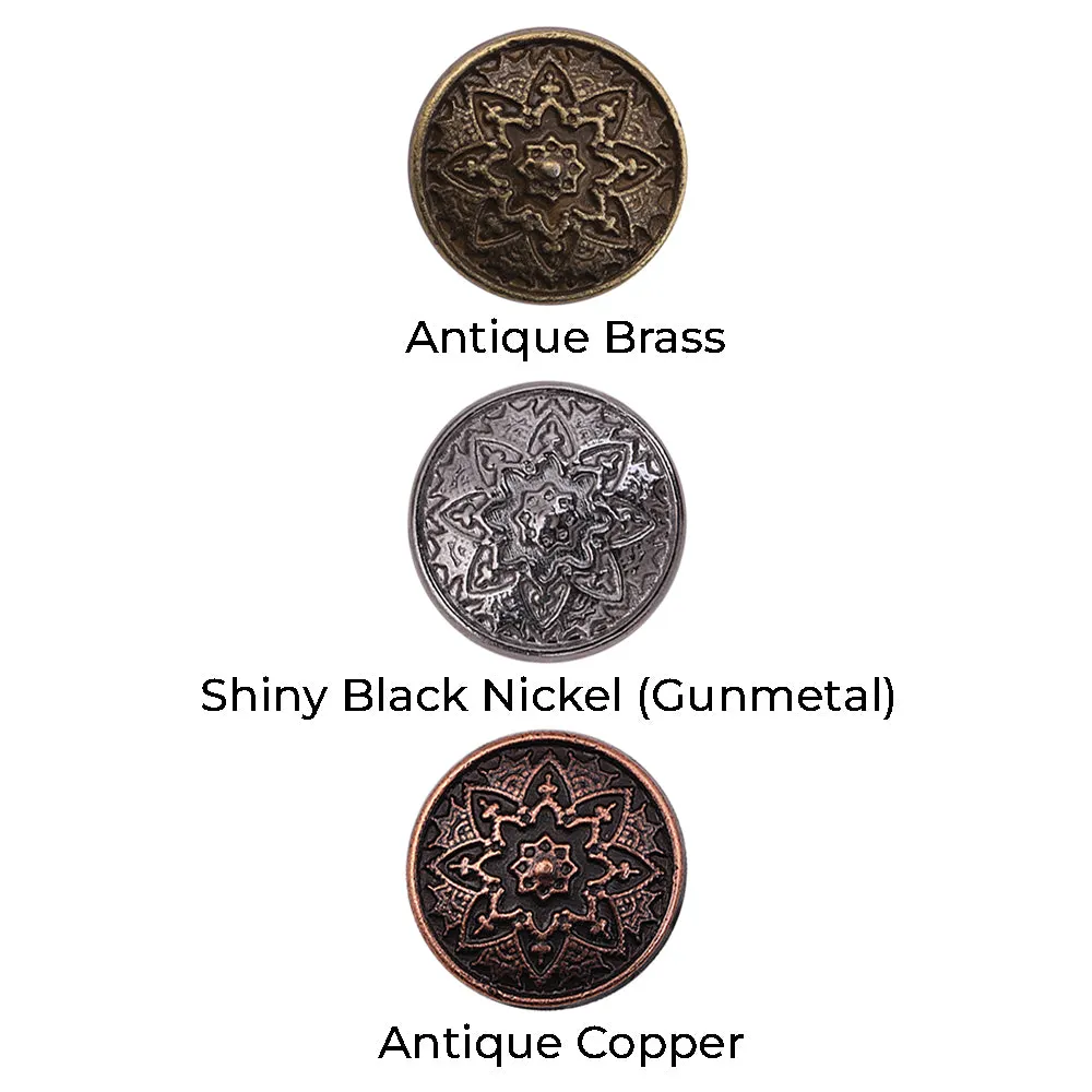Round Shape Traditional Mandala Design Kurta Metal Buttons
