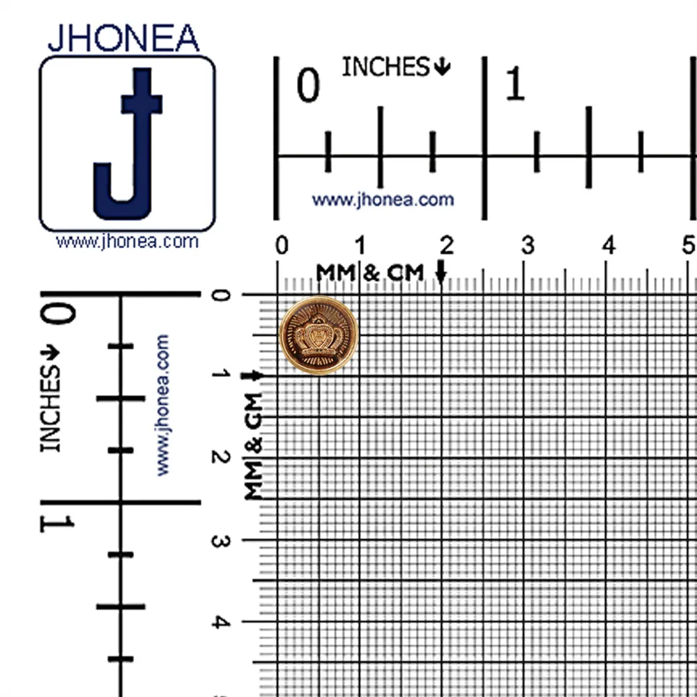 Royal Crown Design Round Shape Lamination Kurta Metal Buttons
