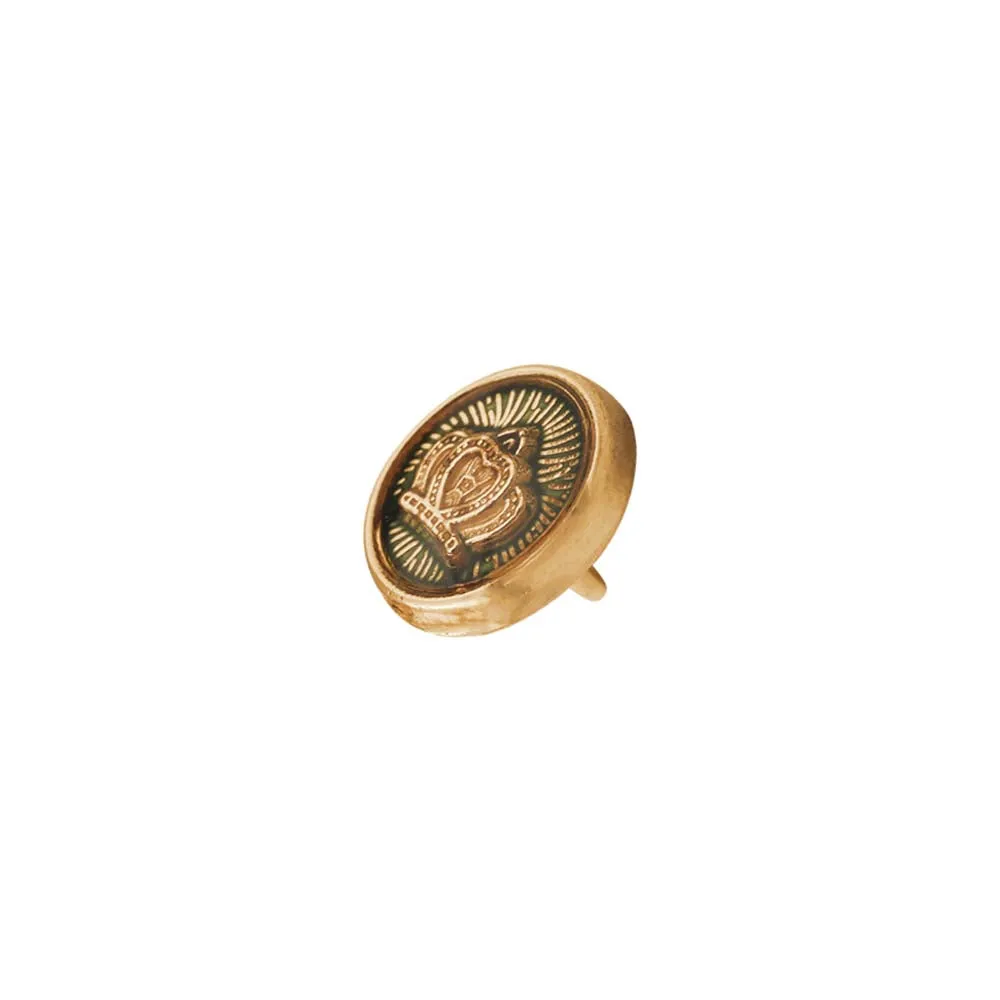 Royal Crown Design Round Shape Lamination Kurta Metal Buttons
