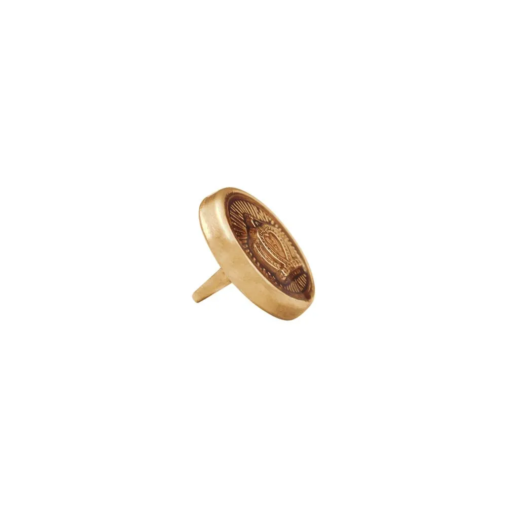 Royal Crown Design Round Shape Lamination Kurta Metal Buttons