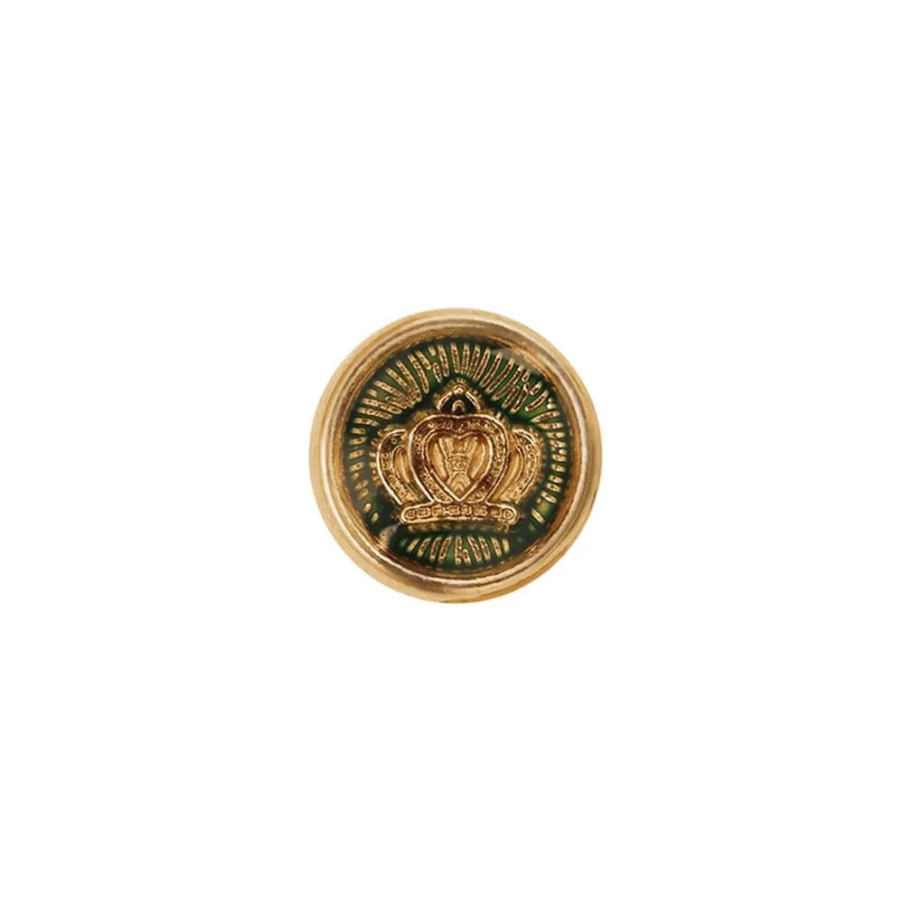 Royal Crown Design Round Shape Lamination Kurta Metal Buttons