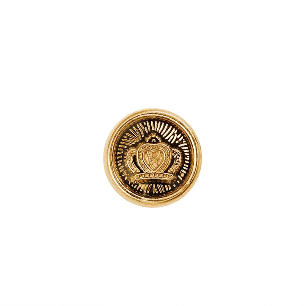 Royal Crown Design Round Shape Lamination Kurta Metal Buttons