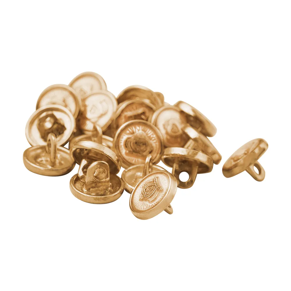 Royal Crown Design Round Shape Lamination Kurta Metal Buttons